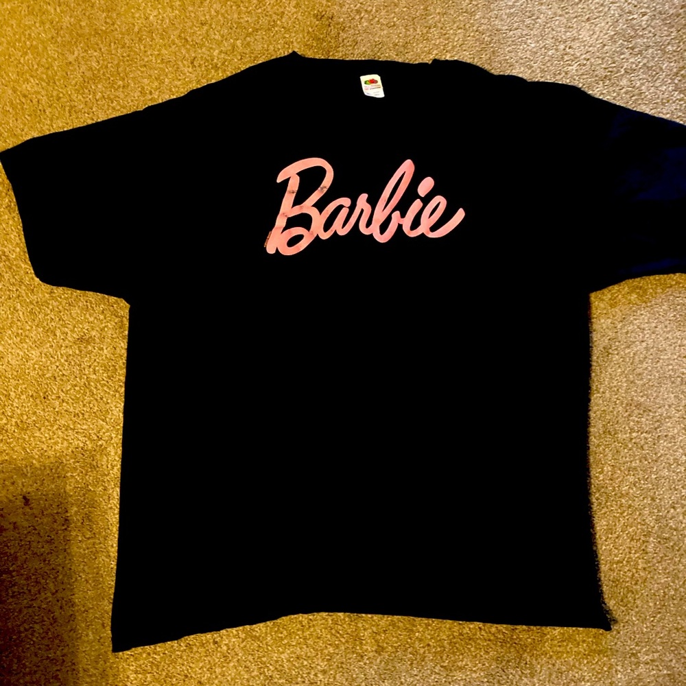 black and pink Barbie T-shirt